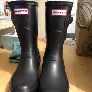 Hunter Original Short Boots Aubergine Purple EU38
